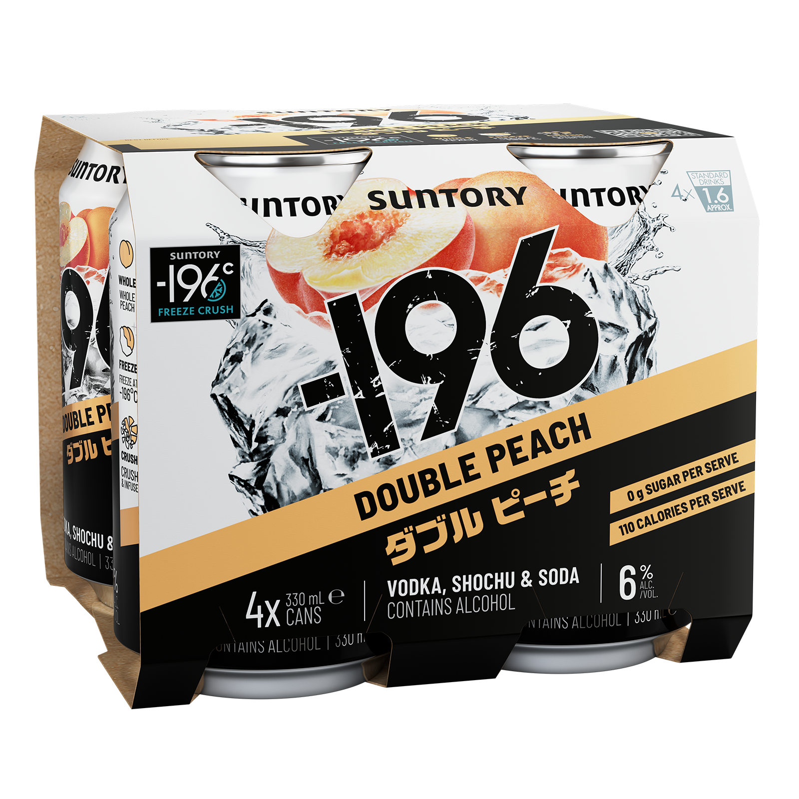 '-196 Double Peach 6% 4 Pack Cans 330ml