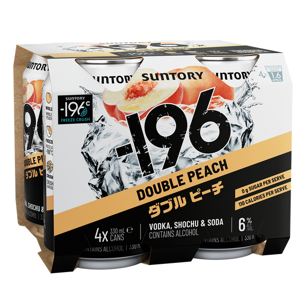 '-196 Double Peach 6% 4 Pack Cans 330ml