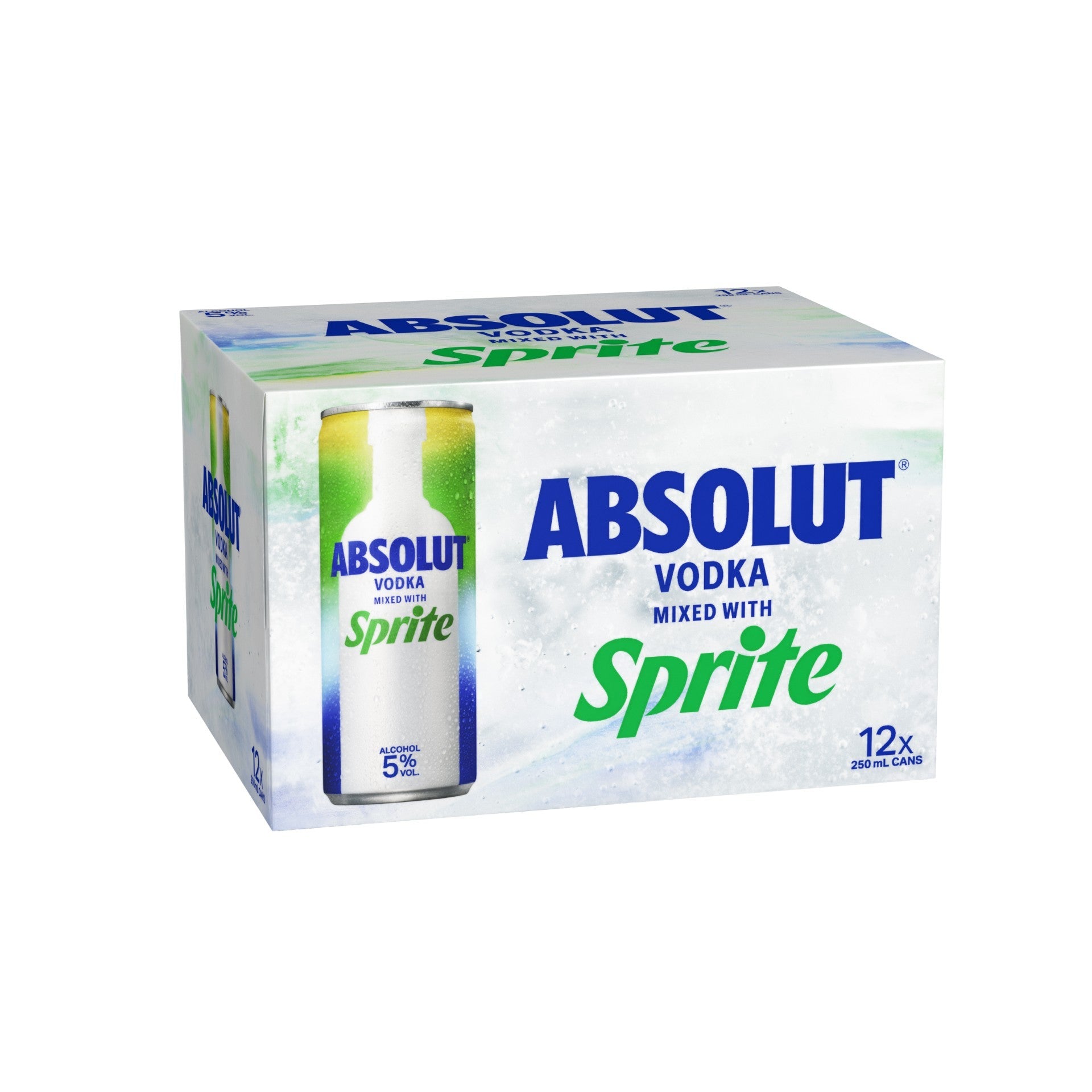 Absolut & Sprite 5% 12 Pack Cans 250ml