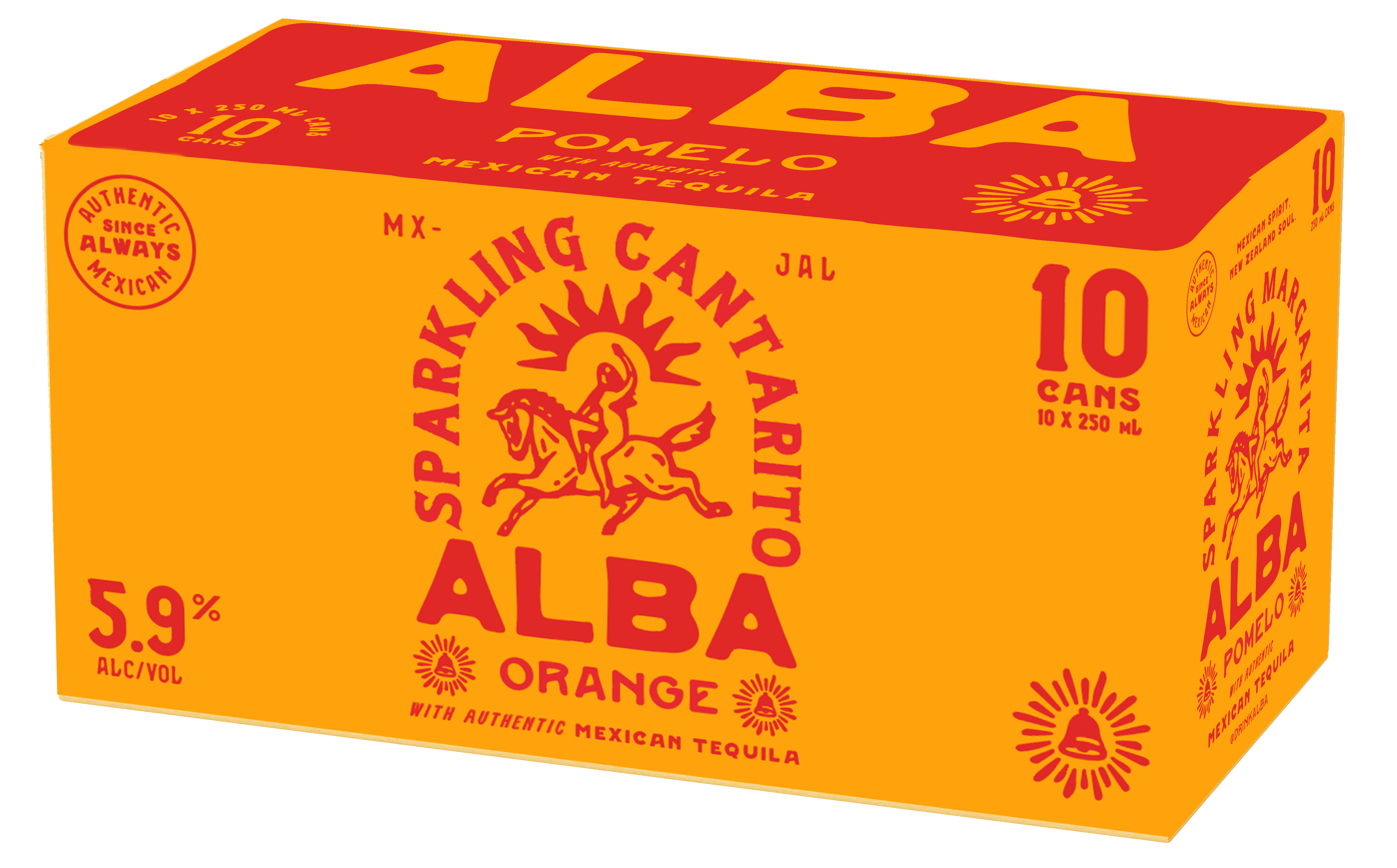 Alba Sparkling Cantarito Orange 5.9% 10 Pack Cans 250ml