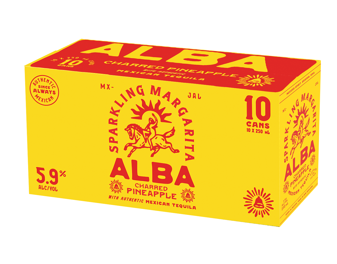 Alba Sparkling Charred Pineapple Margarita 5.9% 10 Pack Cans 250ml