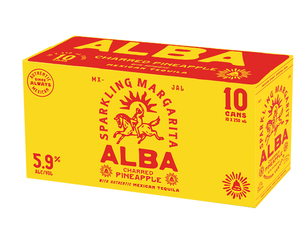 Alba Sparkling Charred Pineapple Margarita 5.9% 10 Pack Cans 250ml