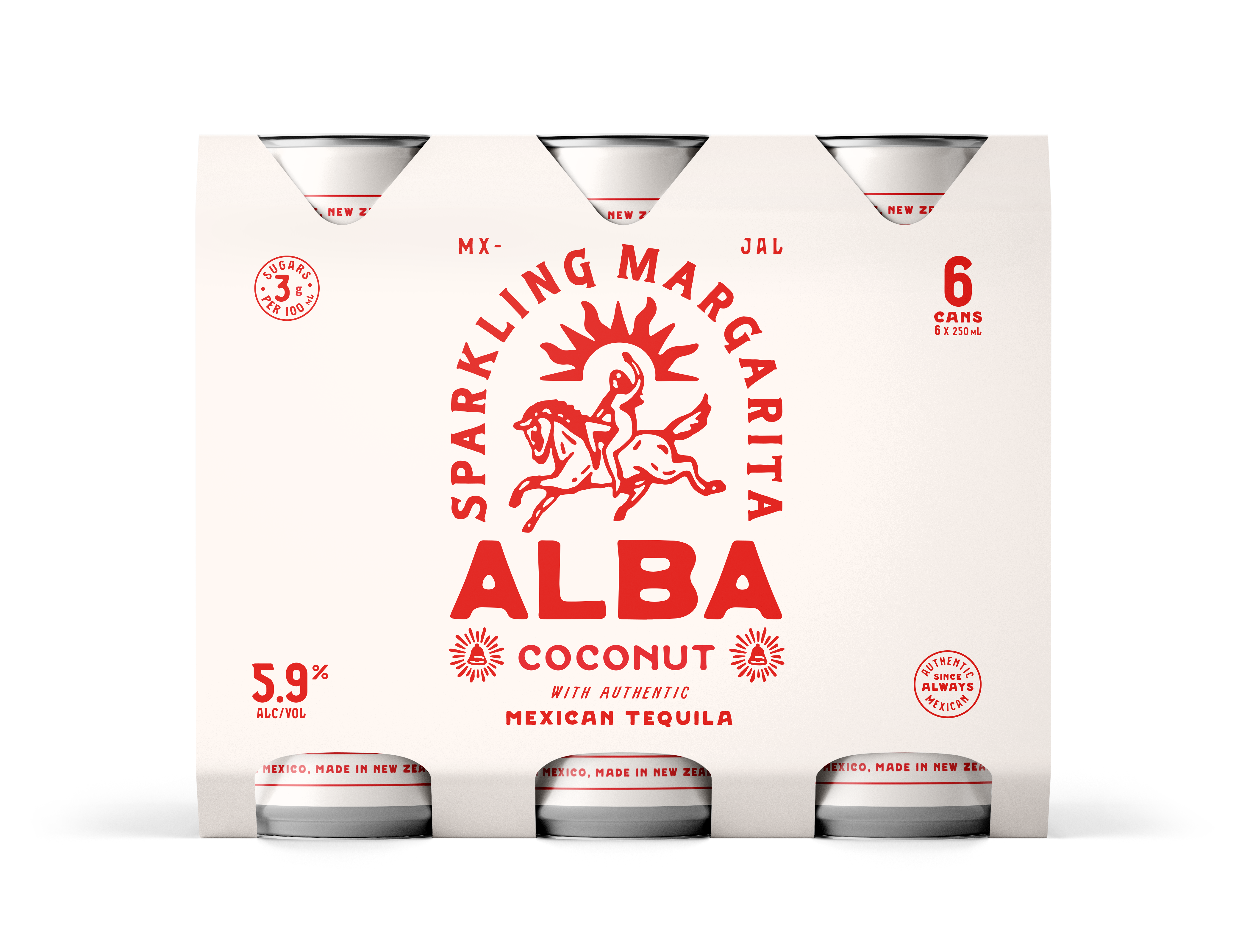 Alba Sparkling Coconut Margarita 5.9% 6 Pack Cans 250ml