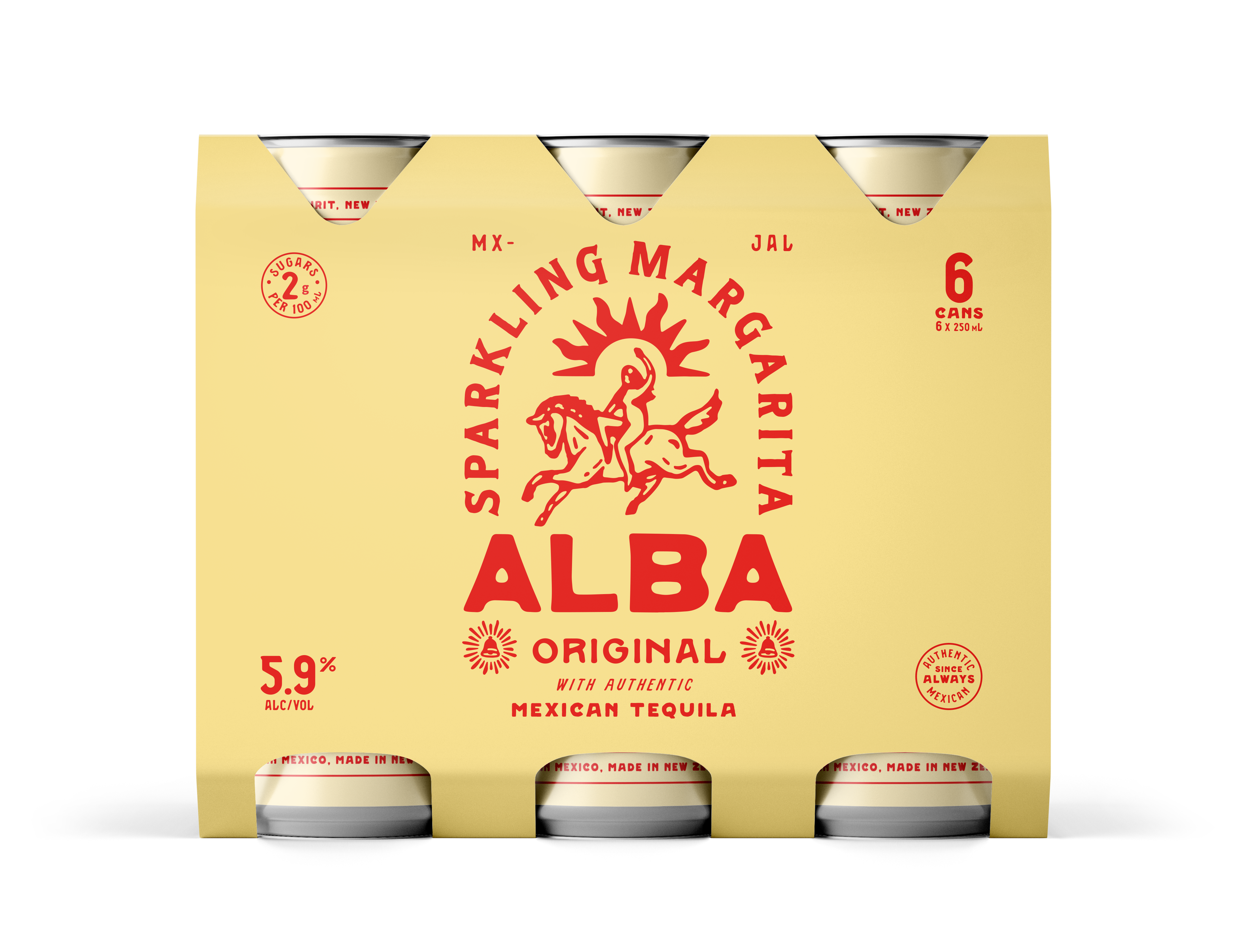 Alba Sparkling Original Margarita 5.9% 6 Pack Cans 250ml