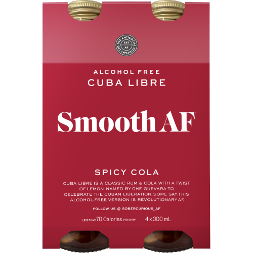 Alcohol Free Smooth AF Cuba Libre Spicy Cola 4 Pack Bottles 0.0% 300ml