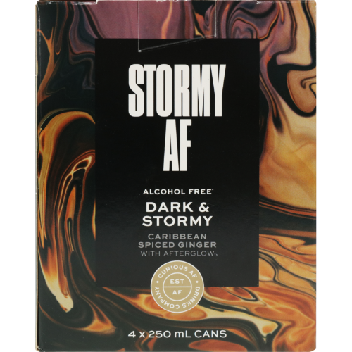 Alcohol Free Stormy AF Dark & Stormy Spiced Ginger 0.0% 4 Pack Cans 250ml
