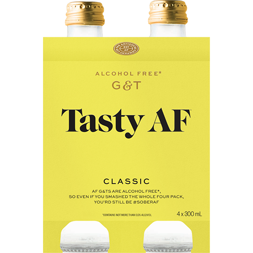 Alcohol Free Tasty AF Classic G&T 0.0% 4 Pack Bottles 300ml