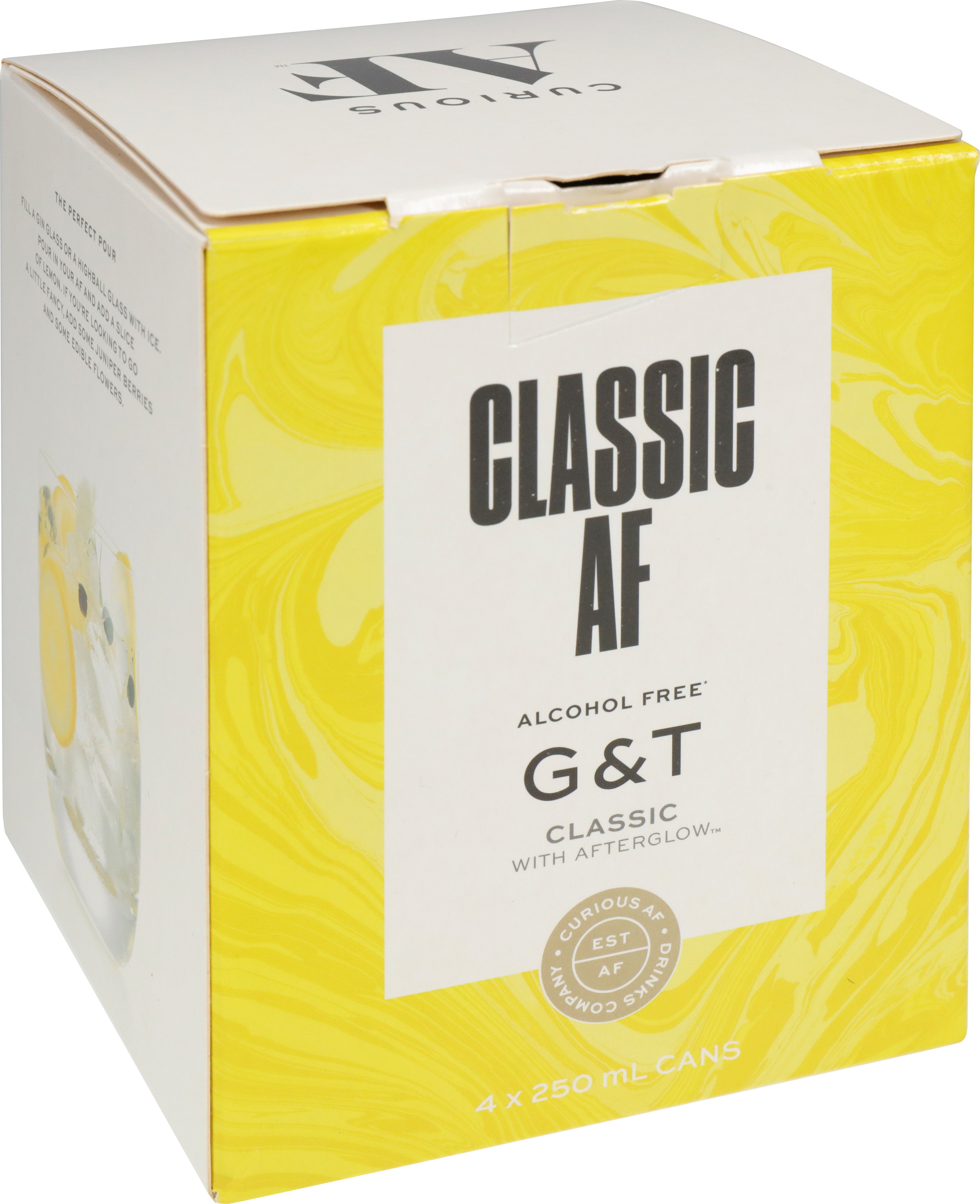 Alcohol Free Tasty AF Classic G&T 0.0% 4 Pack Cans 250ml