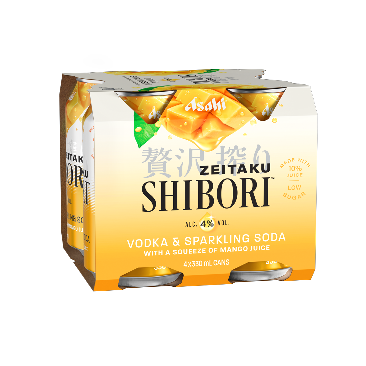 Asahi Shibori Vodka Mango 4% 4 Pack Cans 330ml