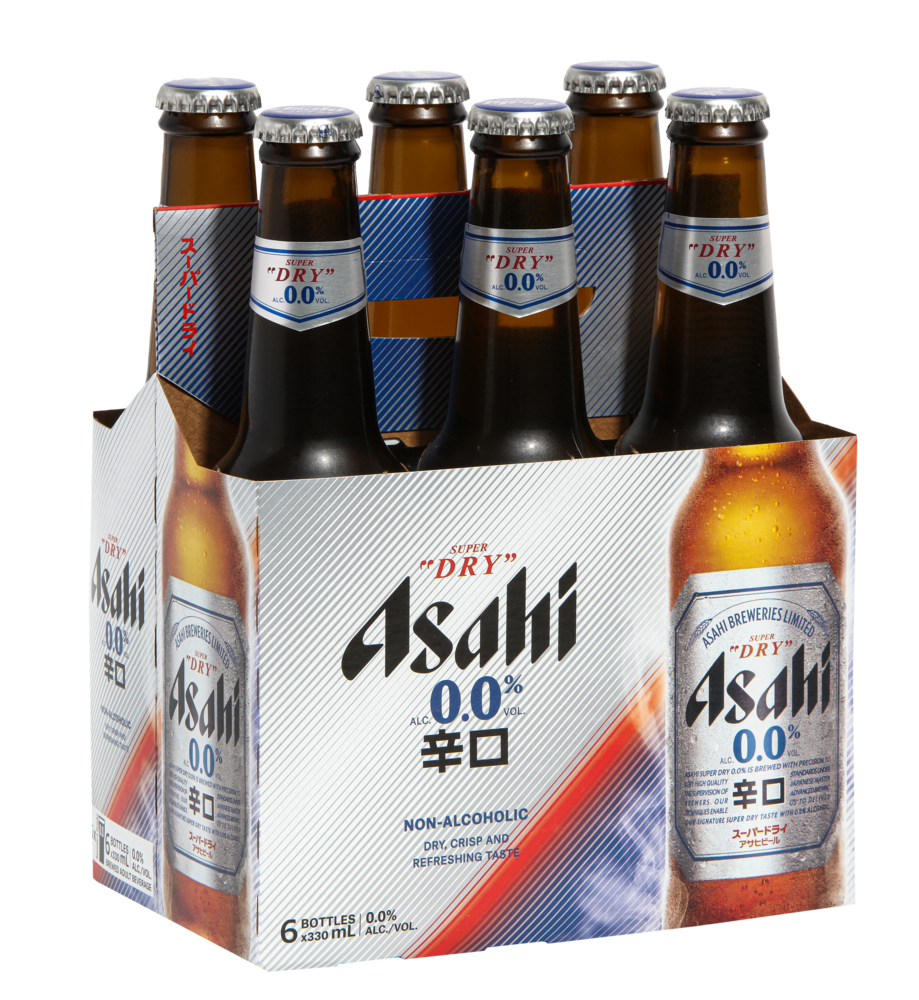 Asahi Super Dry 0.0% 6 Pack Bottles 330ml
