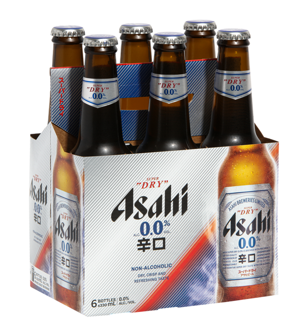 Asahi Super Dry 0.0% 6 Pack Bottles 330ml