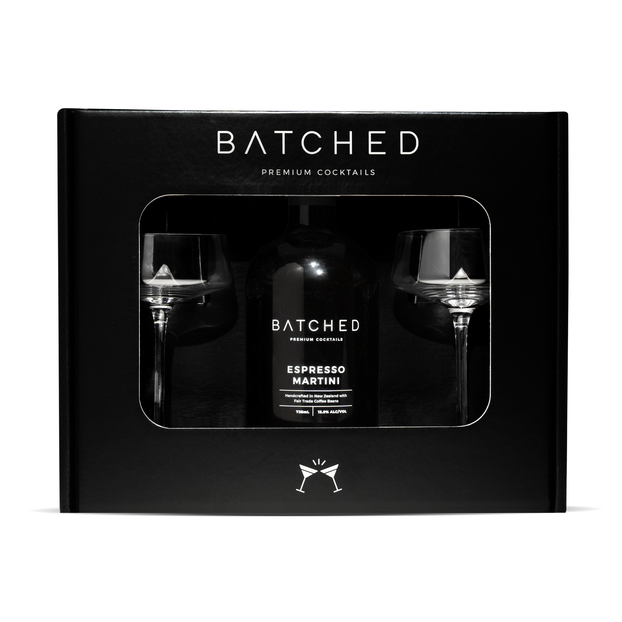 Batched Espresso Martini Glasses Giftpack 725ml