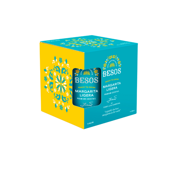 Besos Margarita Ligera 4 Pack Cans 200ml