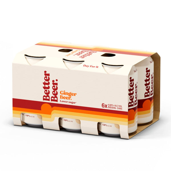 Better Beer Ginger Beer 6 Pack Cans 355ml