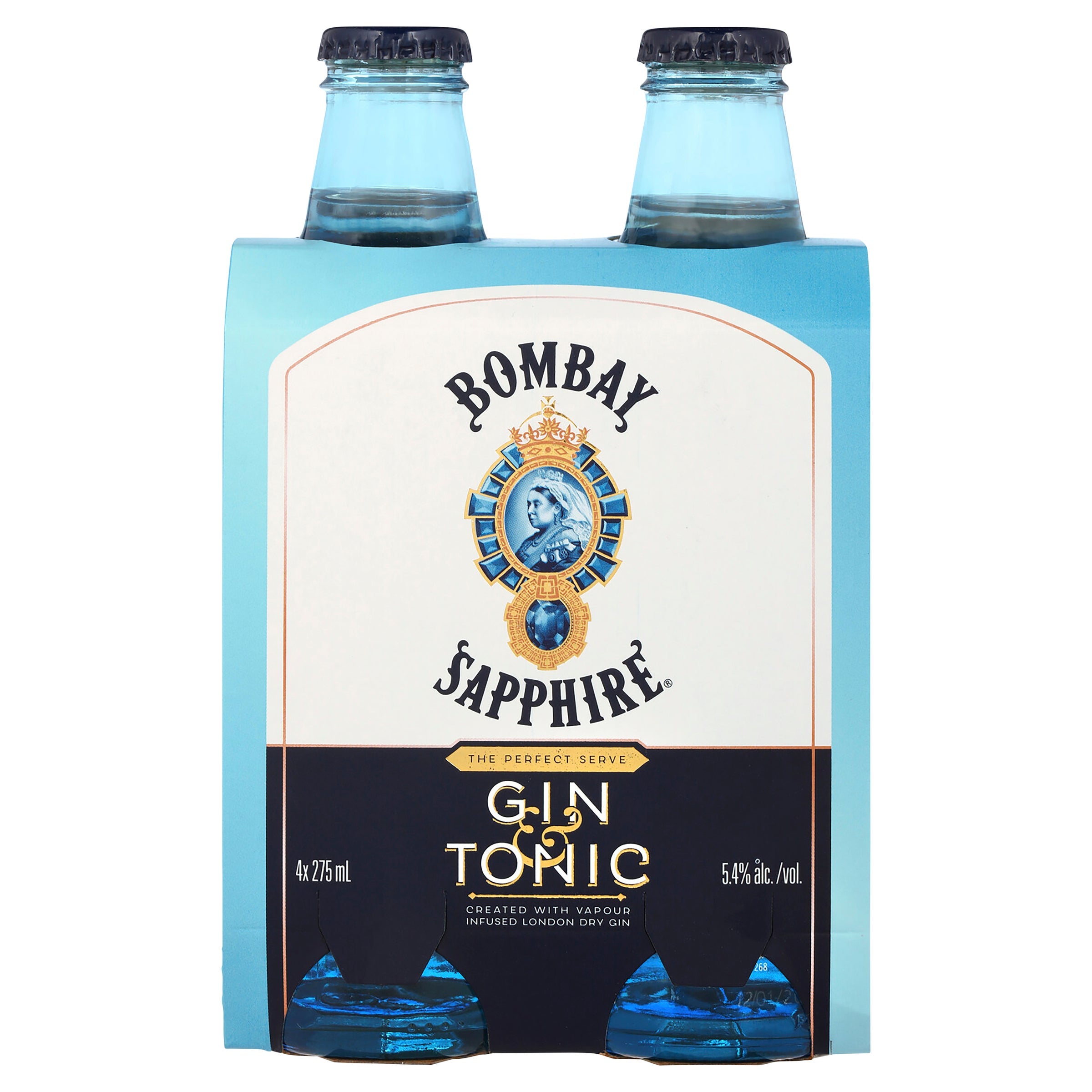 Bombay Sapphire G&T 5.4% 4 Pack Bottles 275ml