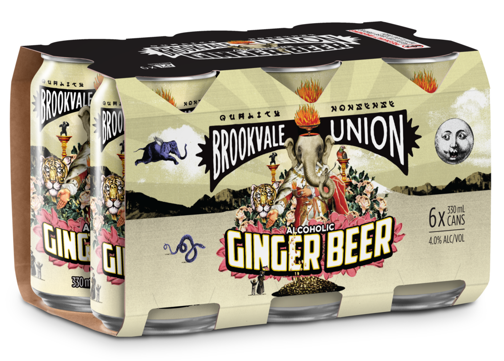 Brookvale Union Alcoholic Ginger Beer 4% 6 Pack Cans 330ml
