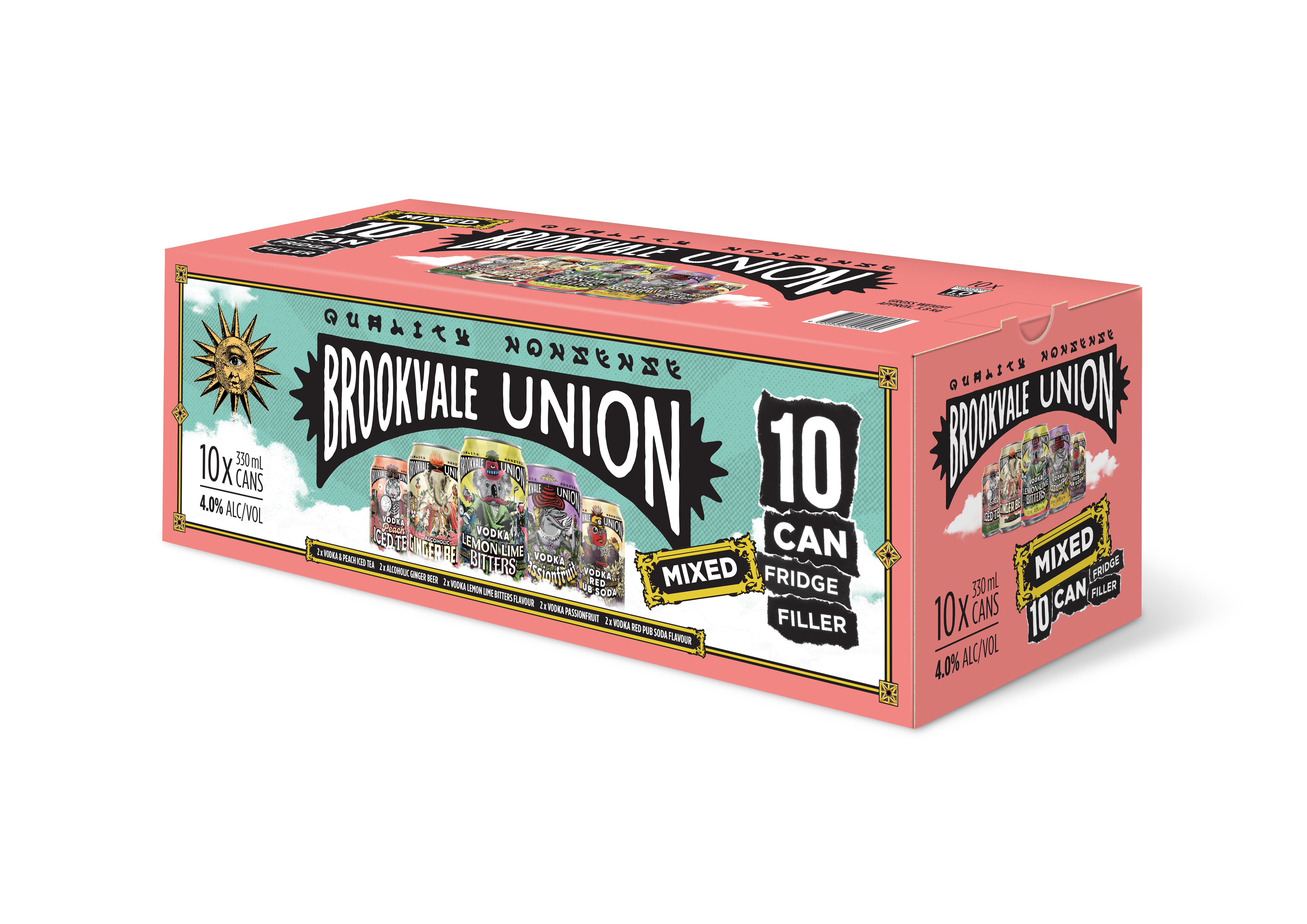 Brookvale Union Mixed 4% 10 Pack Cans 330ml