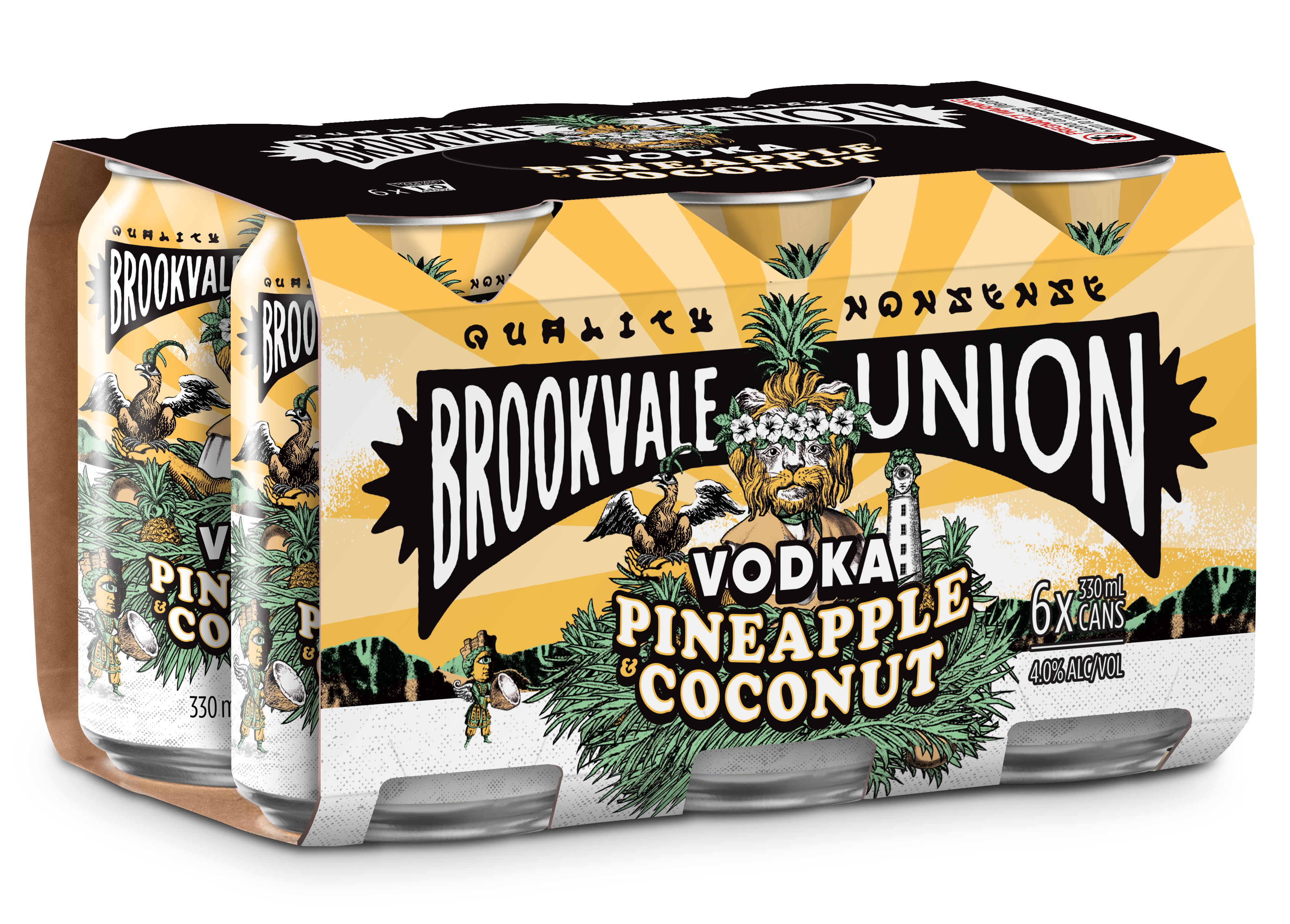 Brookvale Union Pineapple Coconut 4% 6 Pack Cans 330ml