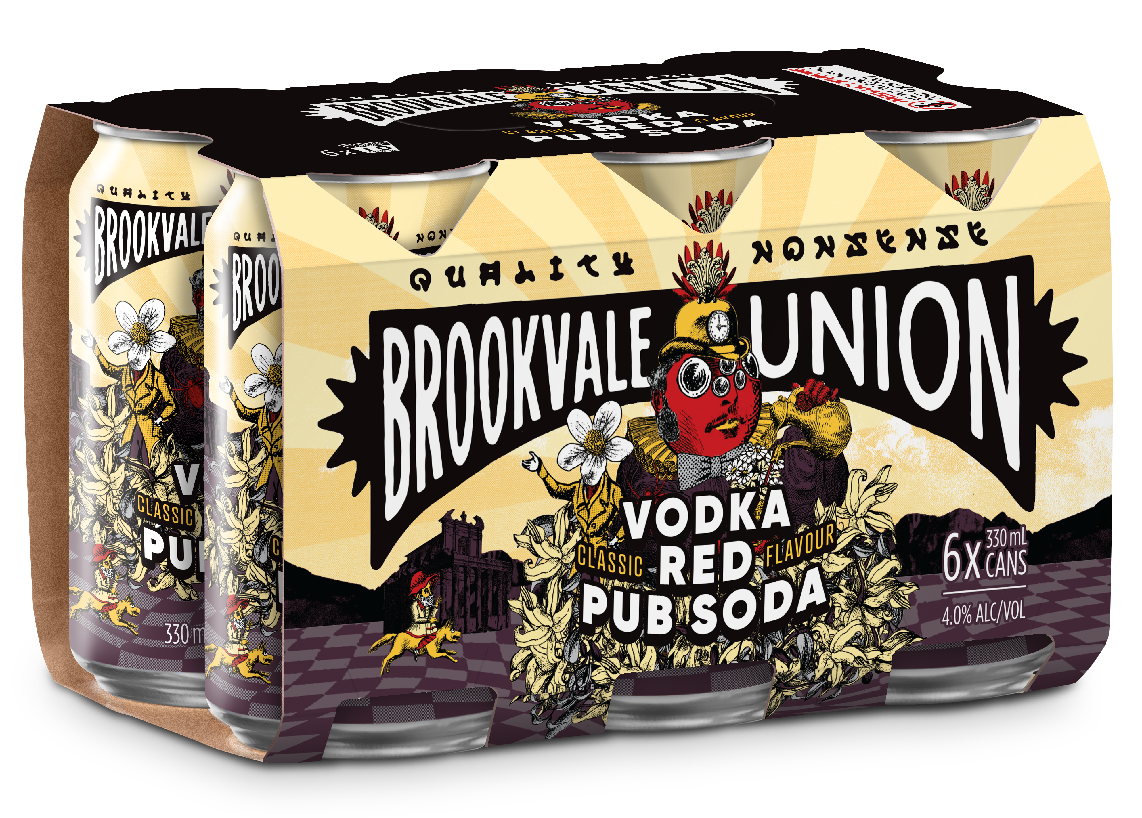 Brookvale Union Red Pub Soda 4% 6 Pack Cans 330ml