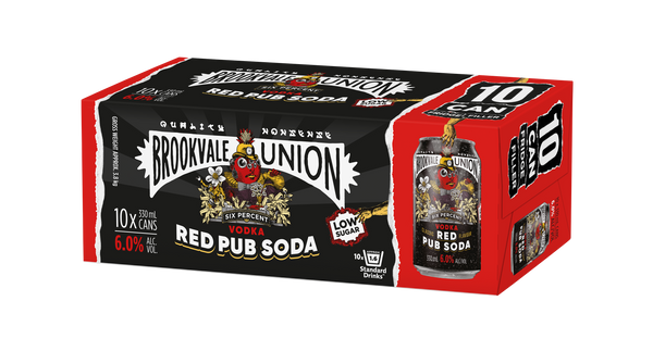 Brookvale Union Red Pub Soda 6% 10 Pack Cans 330ml