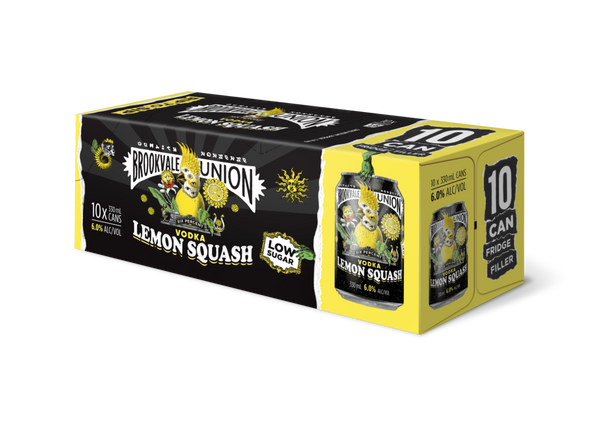 Brookvale Union Vodka Lemon Squash 6% 10 Pack Cans 330ml