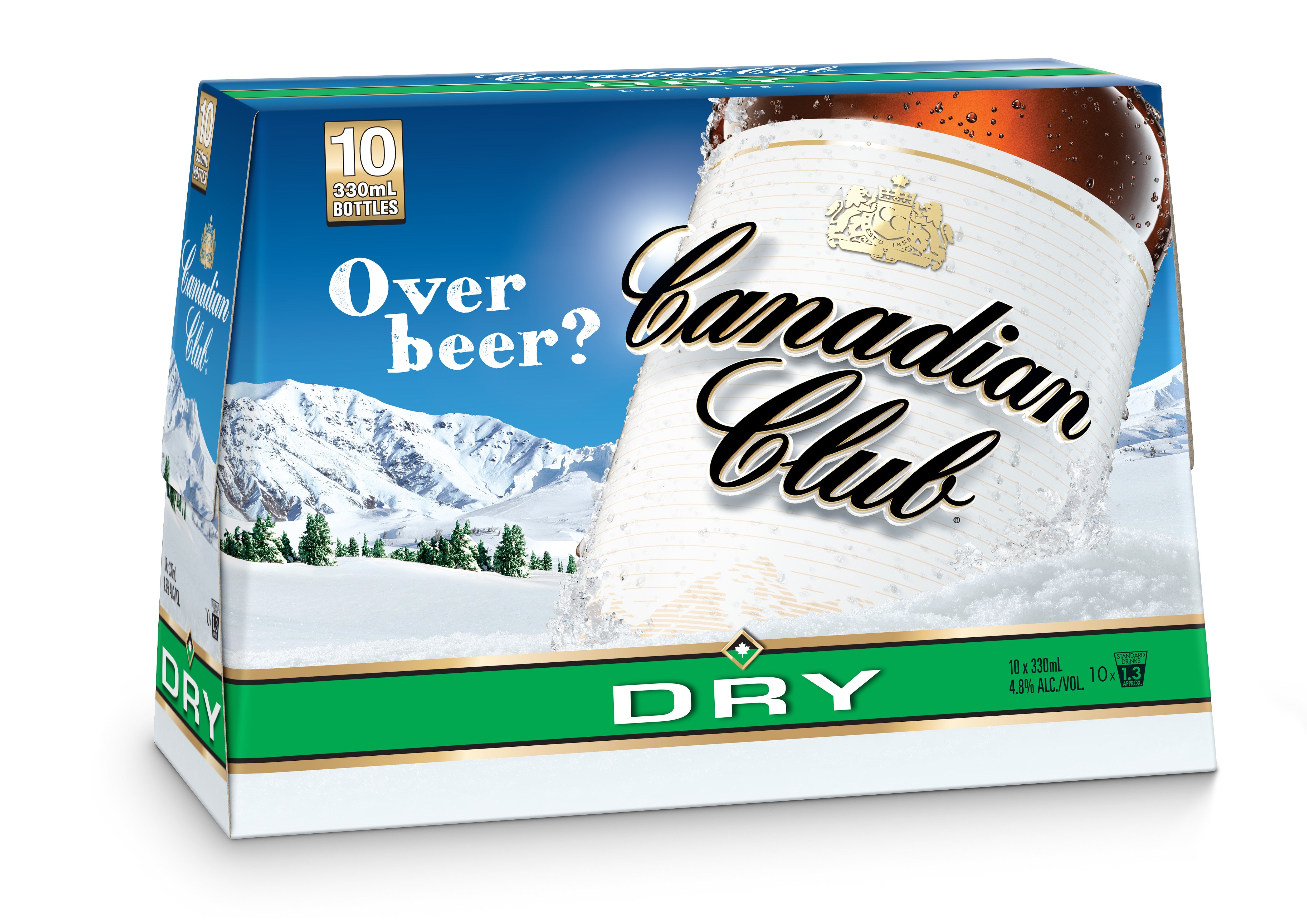 Canadian Club & Dry 4.8% 10 Pack Bottles 330ml