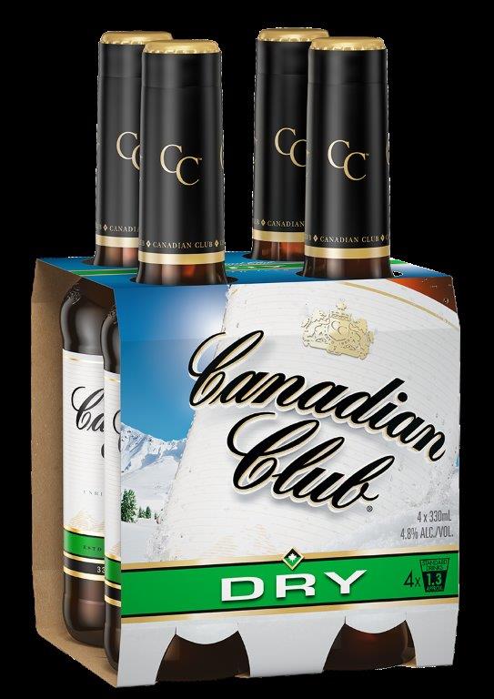 Canadian Club & Dry 4.8% 4 Pack Bottles 330ml