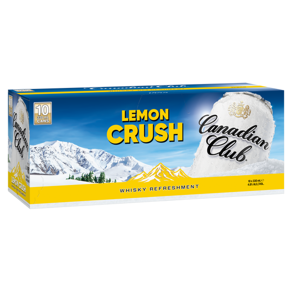 Canadian Club Lemon Crush 4.8% 10 Pack Cans 330ml