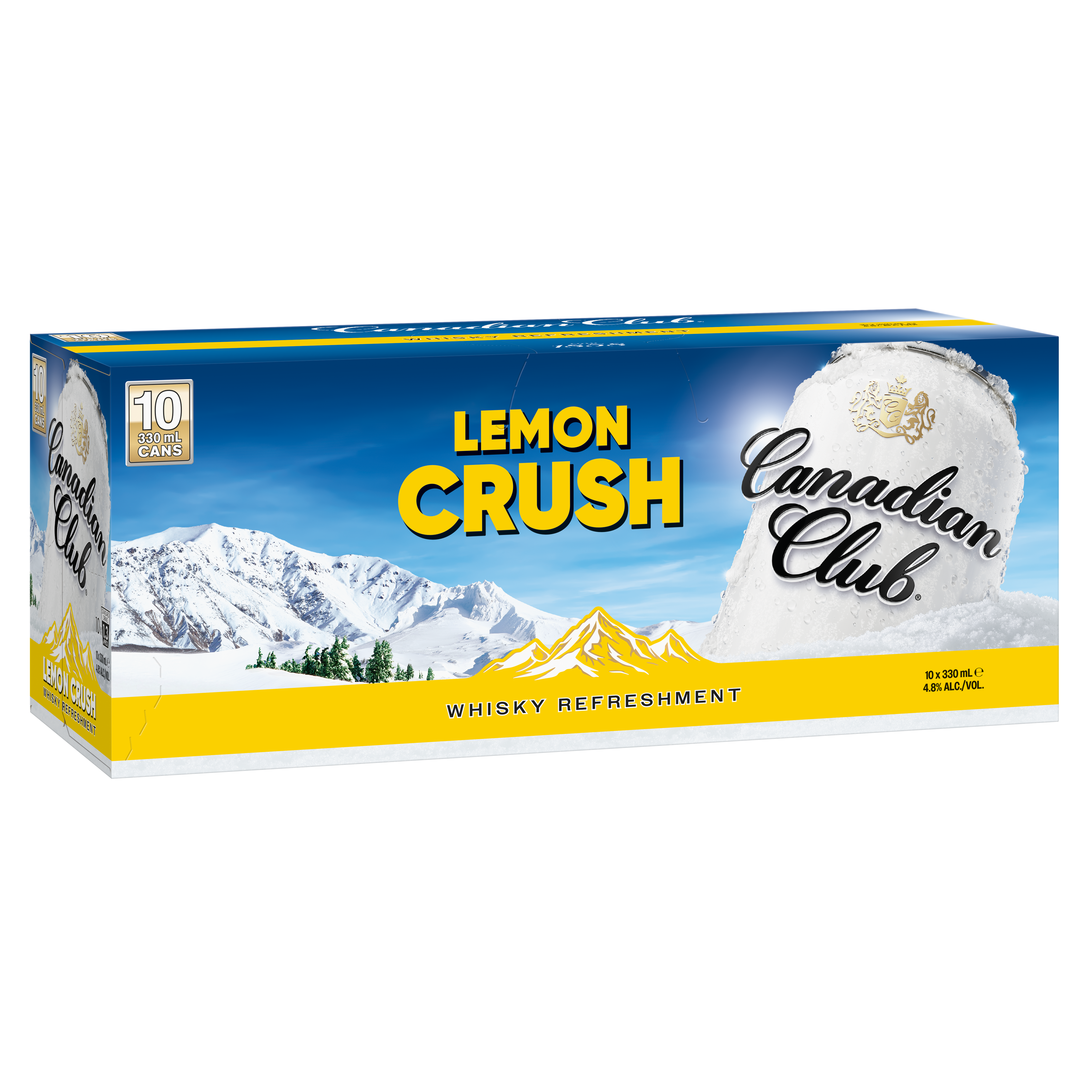 Canadian Club Lemon Crush 4.8% 10 Pack Cans 330ml
