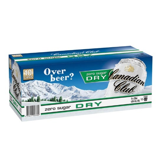Canadian Club & Zero 4.8% 10 Pack Cans 330ml