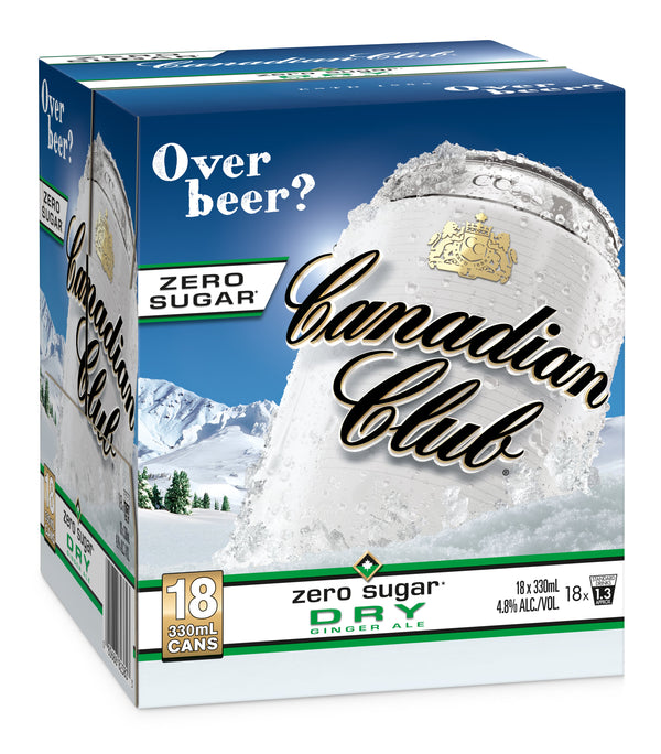Canadian Club Zero Dry 4.8% 18 Pack Cans 330ml