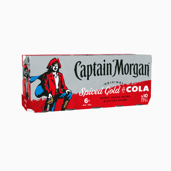 Captain Morgan Spiced & Cola 6% 10 Pack Cans 375ml
