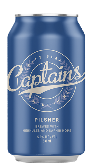 Captains Beer Pilsner 6 Pack Cans 330ml