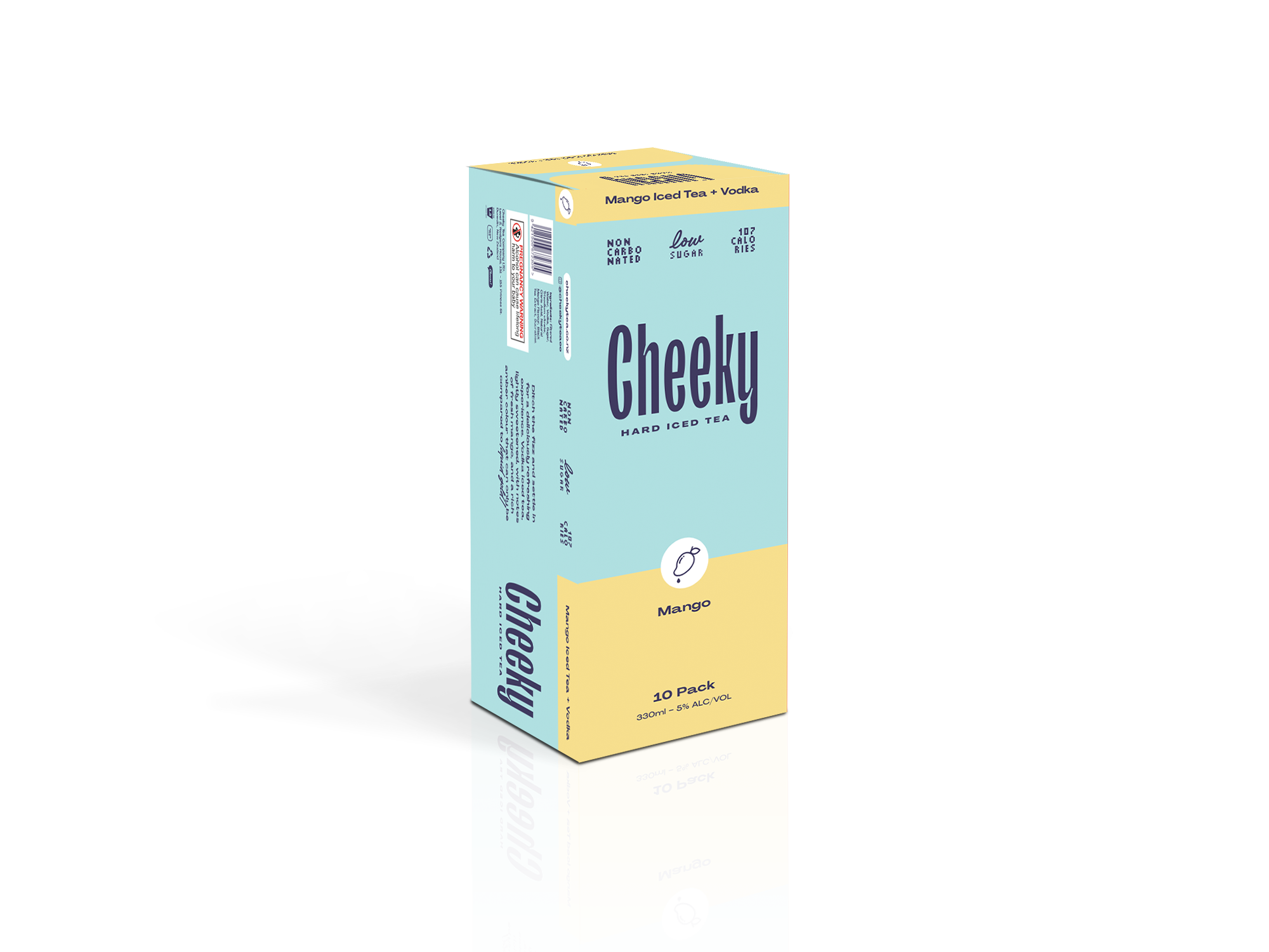Cheeky Hard Iced Tea Mango 5% 10 Pack Cans 330ml