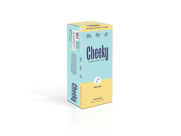 Cheeky Hard Iced Tea Mango 5% 10 Pack Cans 330ml