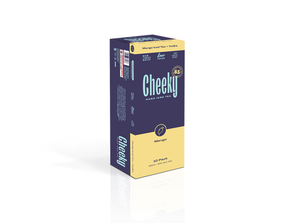 Cheeky Hard Iced Tea Mango 6.5% 10 Pack Cans 330ml