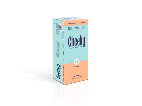 Cheeky Hard Iced Tea Peach 5% 10 Pack Cans 330ml