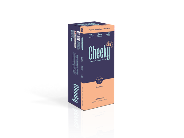 Cheeky Hard Iced Tea Peach 6.5% 10 Pack Cans 330ml