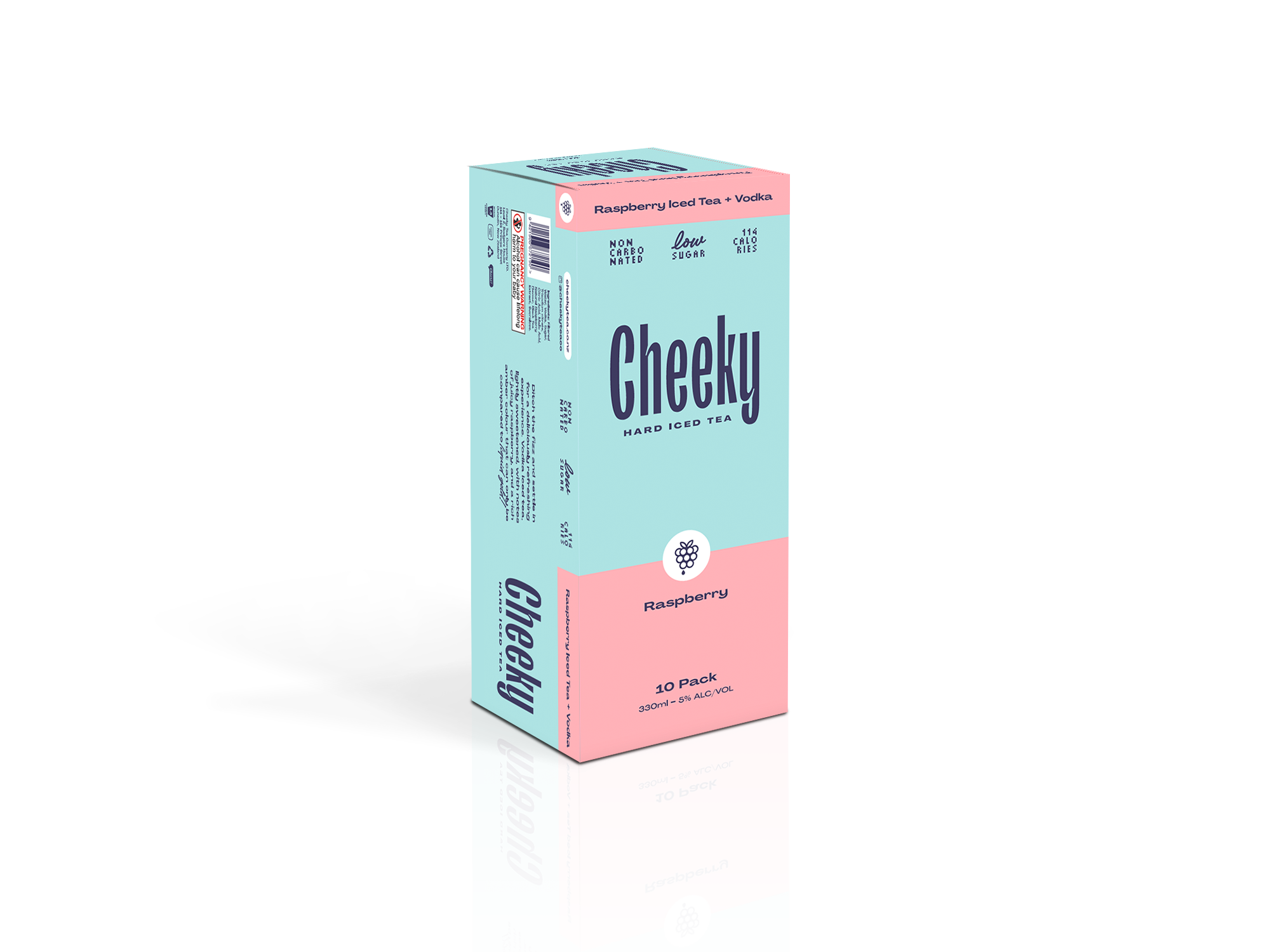 Cheeky Hard Iced Tea Raspberry 5% 10 Pack Cans 330ml