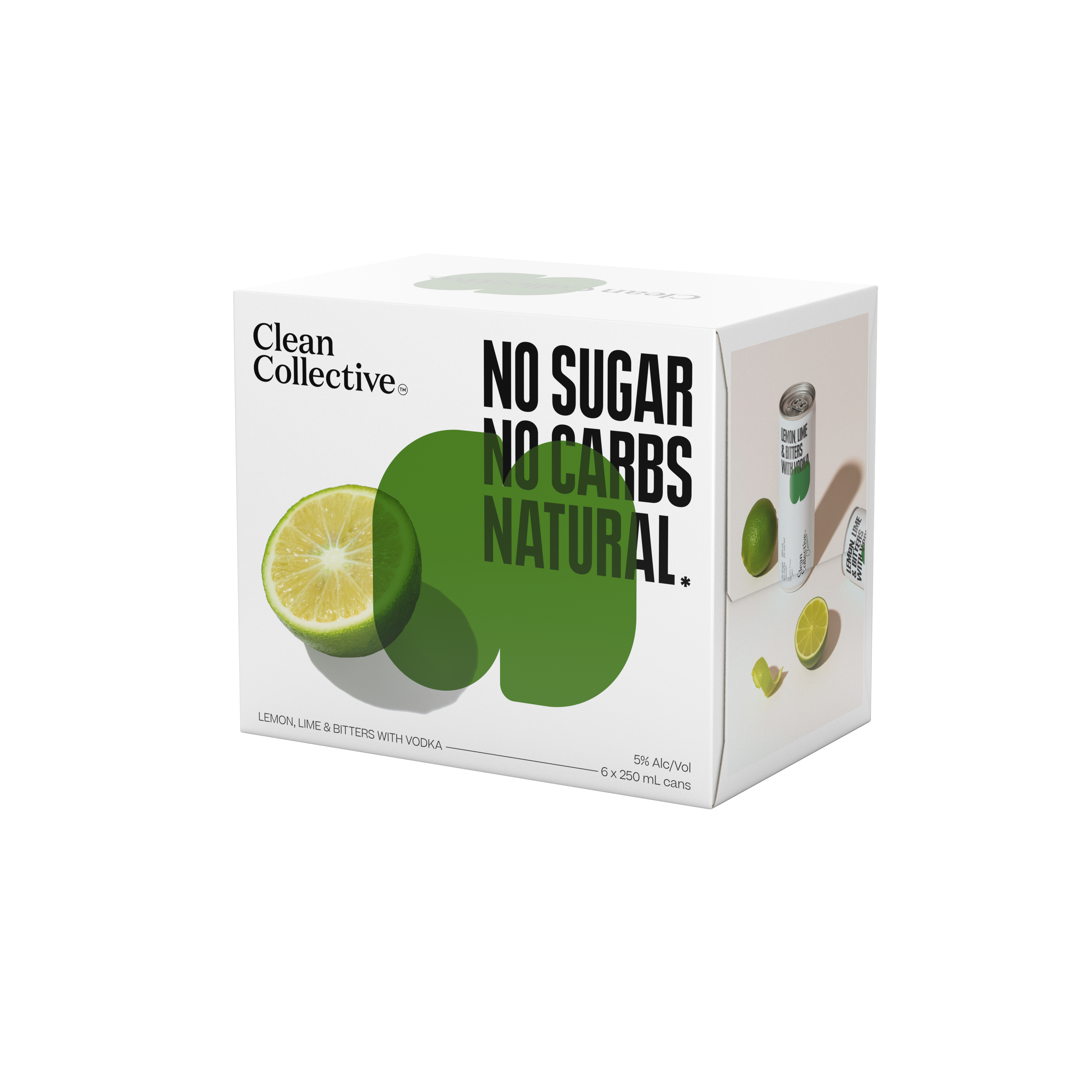 Clean Collective Classics Lemon Lime Bitters with Vodka 5% 6 Pack Cans 250ml