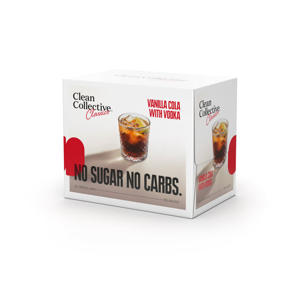Clean Collective Classics Vanilla Cola with Vodka 5% 6 Pack Cans 250ml