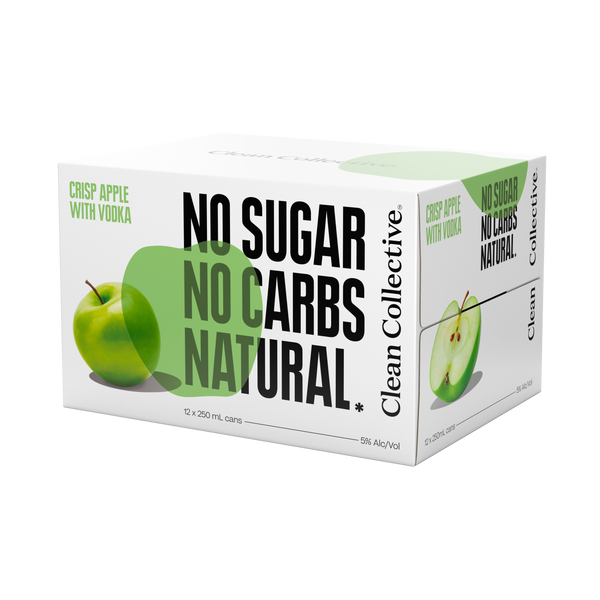 Clean Collective Crisp Apple with Vodka 5% 12 Pack Cans 250ml