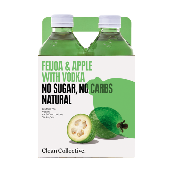 Clean Collective Feijoa and Apple with Vodka 5% 4 Pack Bottles 300ml