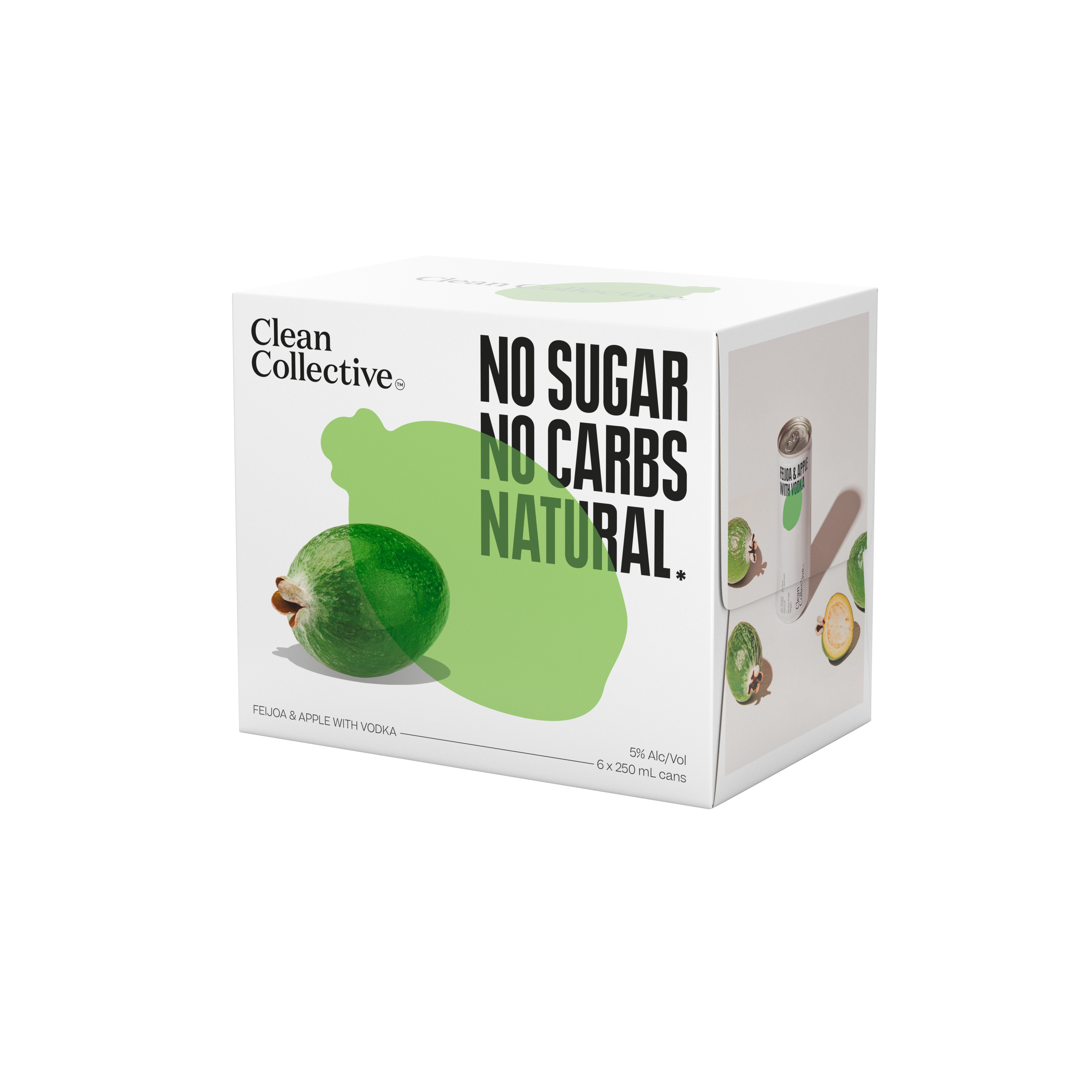 Clean Collective Feijoa & Apple with Vodka 5% 6 Pack Cans 250ml