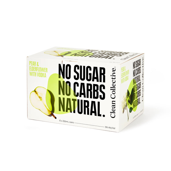 Clean Collective Pear Elderflower 5% 12 Pack Cans 250ml