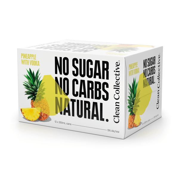 Clean Collective Pineapple with Vodka 5% 12 Pack Cans 250ml