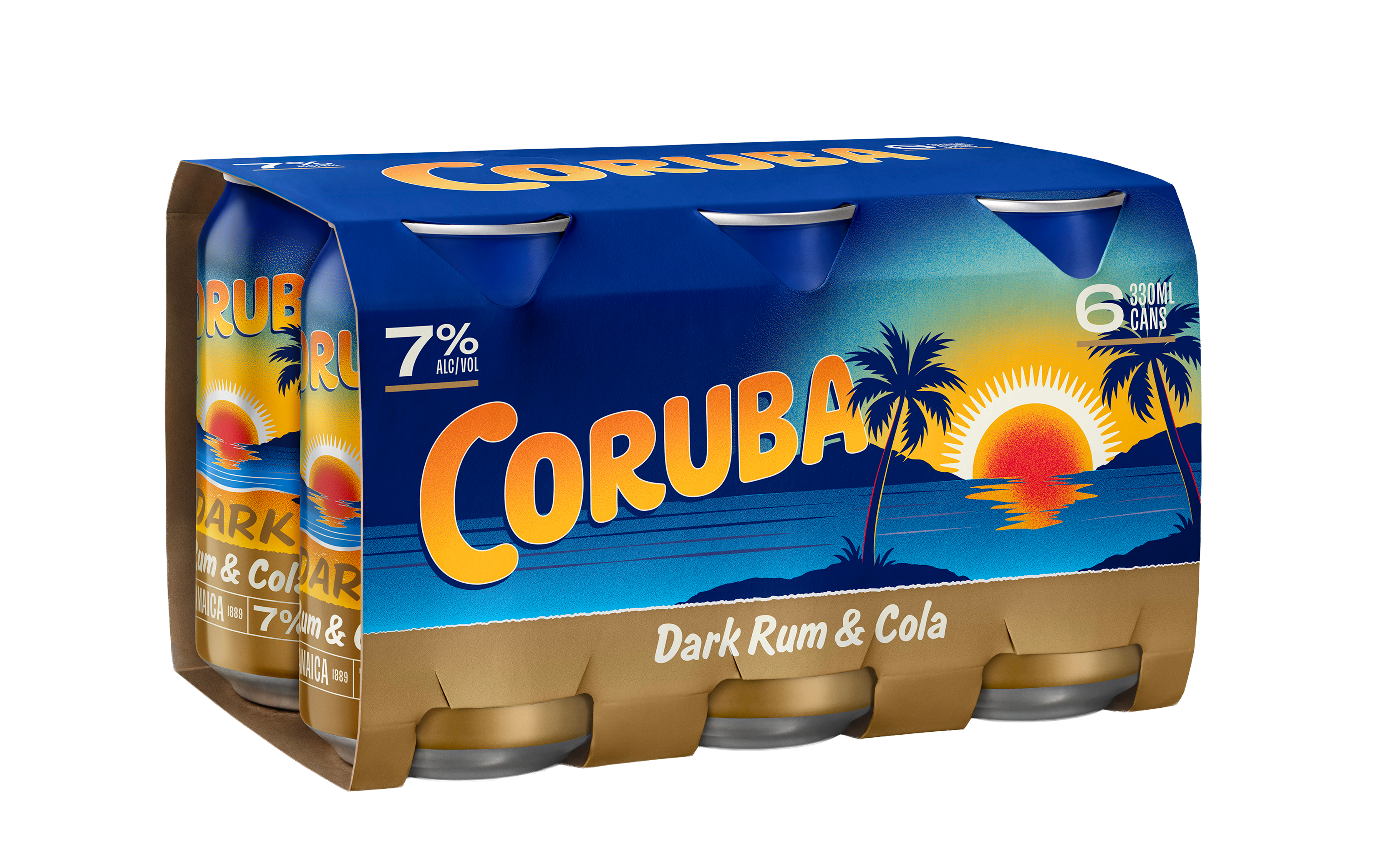 Coruba & Cola 7% 6 Pack Cans 330ml