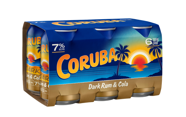 Coruba & Cola 7% 6 Pack Cans 330ml
