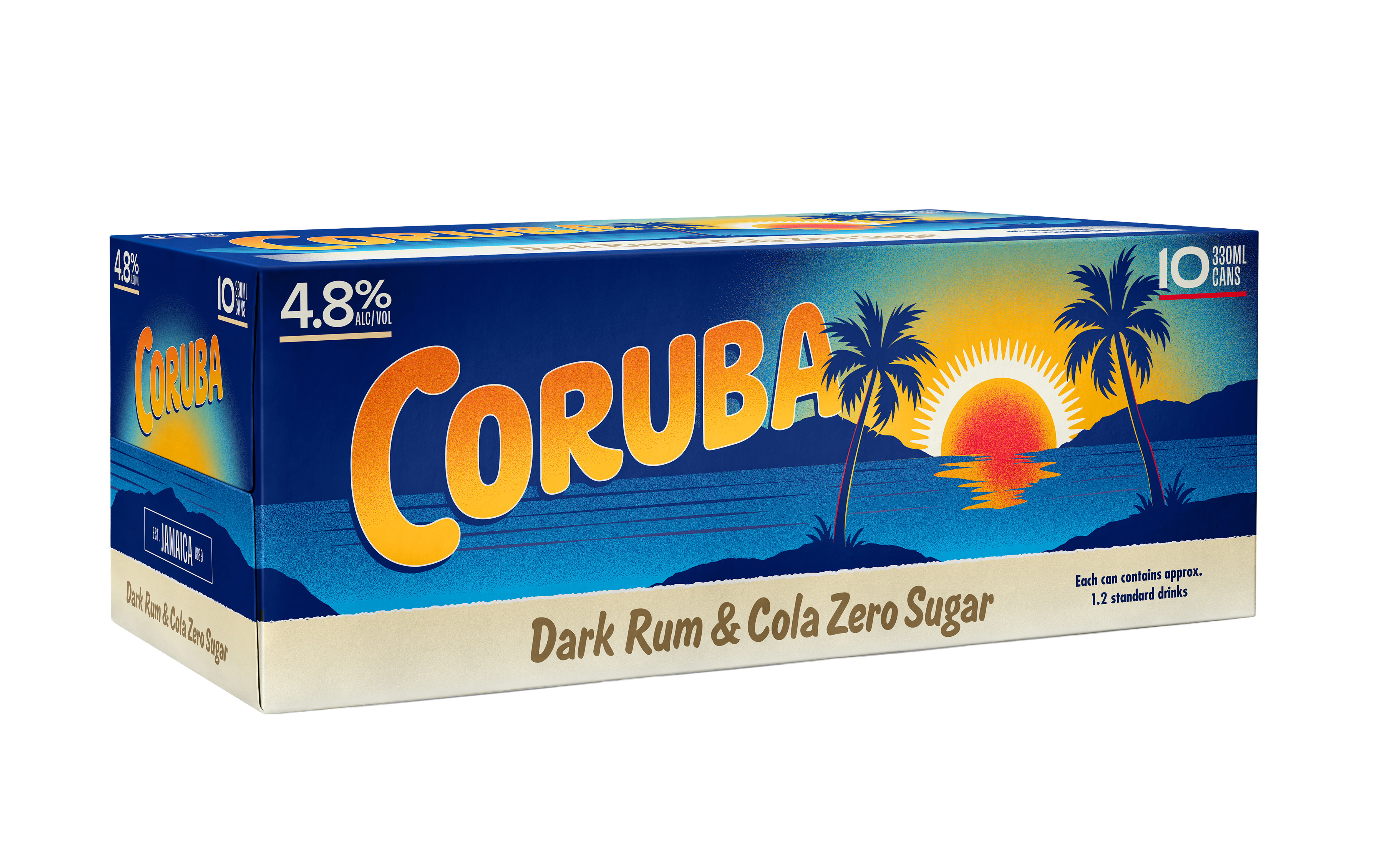 Coruba & Cola Zero Sugar 4.8% 10 Pack Cans 330ml