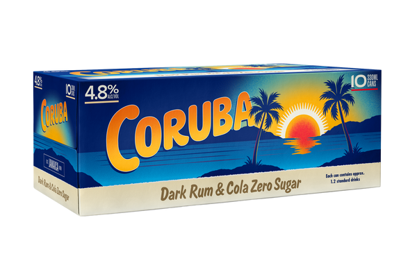 Coruba & Cola Zero Sugar 4.8% 10 Pack Cans 330ml